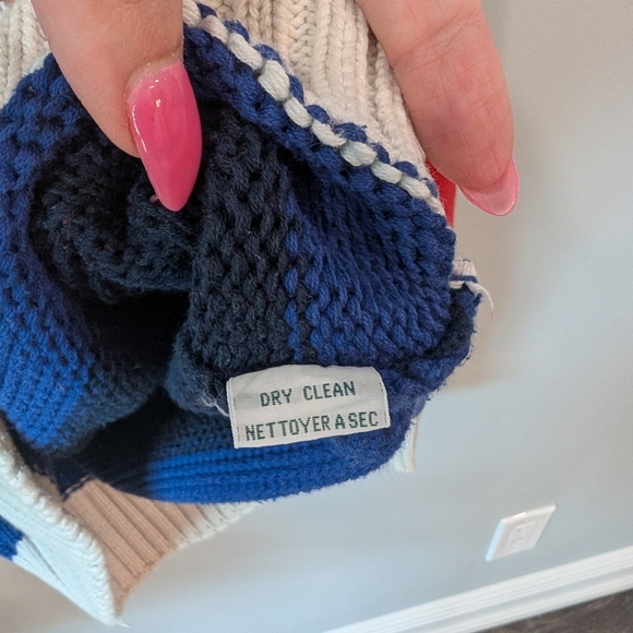 Vintage Polo by Ralph Lauren Men's Striped Sweater - Red, Blue, White - Picture 5 of 7